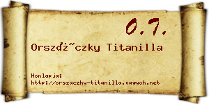 Orszáczky Titanilla névjegykártya